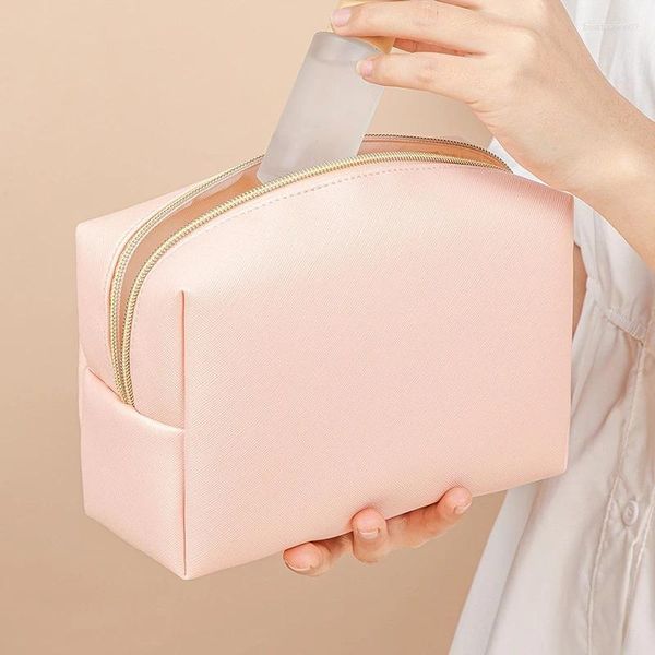 Cosmetic Bags Travel-ready Women's Bag Casual Makeup Case With Zipper And Waterproof PU Leather