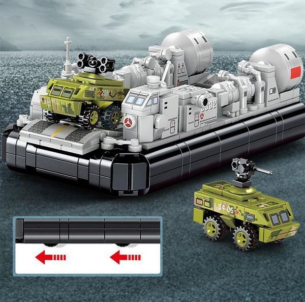 Build Block Nave Cuscino d'aria Mestiere da sbarco Costruisci modello di blocco Kit di costruzione 202048 Figura militare Blocchi di costruzione Giocattoli per bambini Lepin Giocattolo di mattoni per ragazzo Raccogliere il regalo di Natale