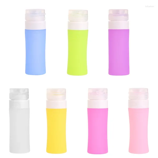 Storage Bottles Portable Refillable Silicone Lotion Shampoo Press Bottle 60ML