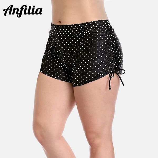 Anfilia Damen-Badehose mit hoher Taille, Übergröße, Bikinihose, gepunktete Badebekleidung, Slips, Tankini-Badeshorts