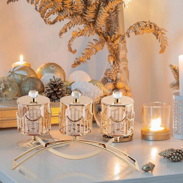 Castiçais de chá luz castiçal titular 3 braços candelabros mesa decorativa