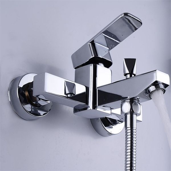 Cabeças de chuveiro do banheiro limitado painel cromado cobre banheira torneira tripla água escondida fria e mistura 231216