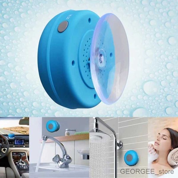 Tragbare Lautsprecher Mini Bluetooth Lautsprecher Dusche Subwoofer wasserdichtes Handfreak -Lautsprecher mit Saugbechermikrofon für Badezimmerpool Strandwagen Telefon