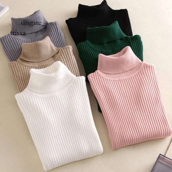 À venda primavera feminina camisola de gola alta de malha casual macio-pescoço jumper moda magro femme elasticidade pullovers moletom com capuz agasalho wang