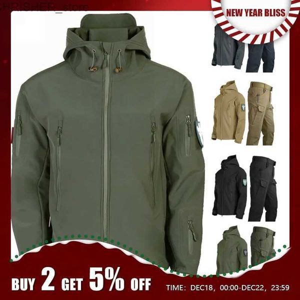 Taktische Jacken Winter Herbst Fleece Männer Jacke Militärische Taktische Wasserdichte Anzug Outdoor Angeln Wandern Camping Trainingsanzüge Mantel ThermalL231218