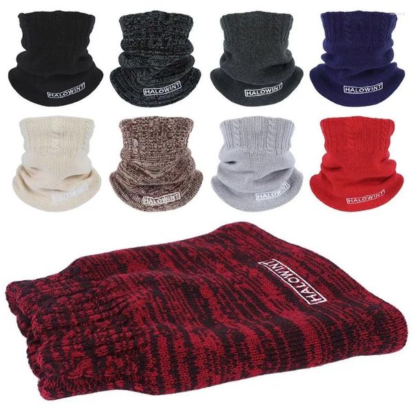 Bandanas espessamento esqui motocicleta cachecol à prova de frio babador outono inverno snood cowl tubo térmico pescoço mais quente velo malha cachecóis