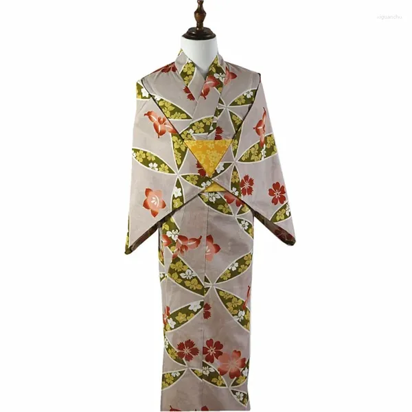 Ethnic Clothing Japanese Traditional Style Kimono Yukata Printde Female Imported Cotton Texture Shooting Po Kimonoe Dress
