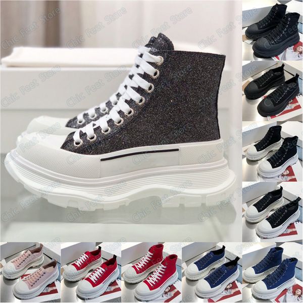 Scarpe casual Sneakers firmate da esterno Battistrada Sneaker con lacci in tela slick Piattaforma alta bassa Tripla gomma reale Stringate Graffiti Scarpe da ginnastica Taglia 36-45