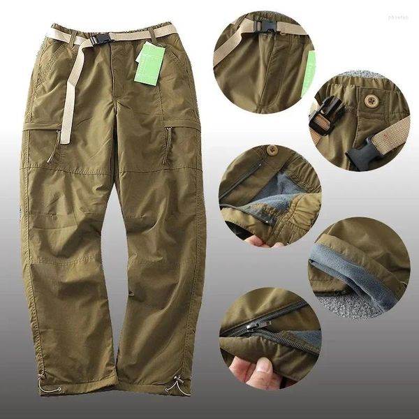 Pantaloni da uomo Pile invernale da uomo Giacca a vento casual Pantaloni militari termici Pantaloni maschili Warm Jogger Cargo tattico