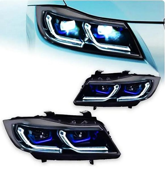 Faróis led farol para bmw e90 faróis 20052012 320i 318i 323i 3 séries hid bi xenon feixe luzes running