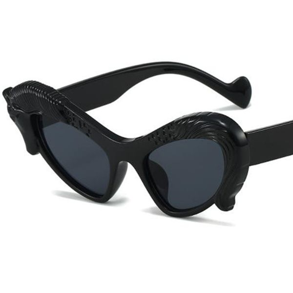 Солнцезащитные очки в стиле хип-хоп, женские солнцезащитные очки с защитой от УФ-лучей, забавные очки, простые декоративные кошачьи глаза Google, 5 цветов