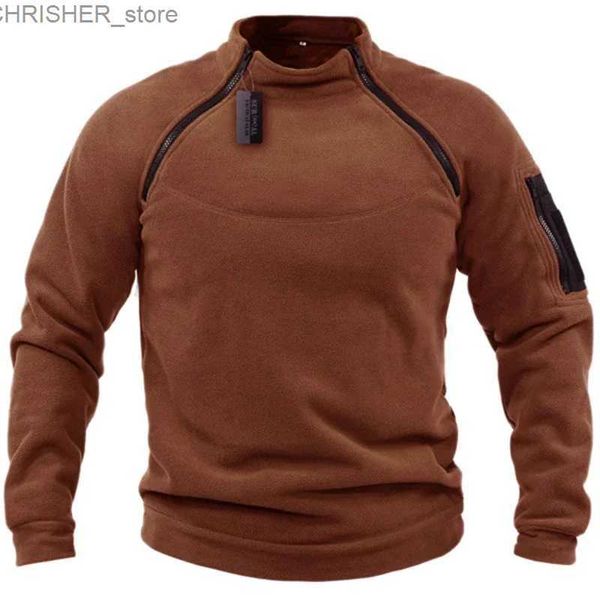 Jaquetas táticas Homens Jaqueta Tática Ao Ar Livre Inverno Roupas de Caça Polar Fleece Zipper Pulôver Masculino À Prova de Vento Quente Caminhadas Militar Moletom L231218