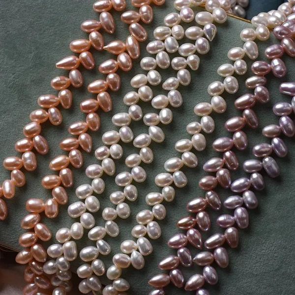 Collane 6x7mm 80 pz/lotto Viola Rosa 100% Perla D'acqua Dolce Naturale Perline Sparse Fili Pendenti E Ciondoli Fai Da Te Risultati Dei Gioielli Accessori