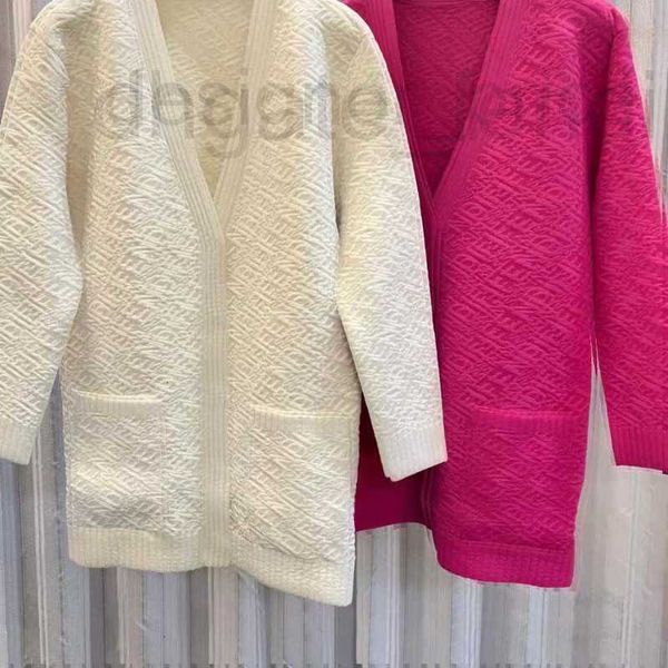 Giacche da donna Designer motivo scozzese F Maglione lavorato a maglia Bottoni monopetto Maglioni cardigan lavorati a maglia casual larghi 36UO WTSD