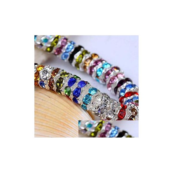 Perle All'ingrosso 500 Pz Placcato Argento Misto Cristallo Ceco Distanziatore Perline Rondelle Risultati Di Fascino Per Fare Collane Bracciali 8 Mm Goccia De Dhaze