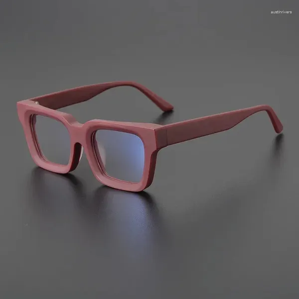 Sonnenbrille Quadratische Lesebrille Männliche Frauen Handgemachte Acetat Brillengestelle Männer Anti Blaues Licht Schwarz Vintage Dicke Brille