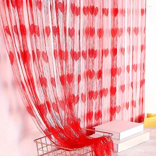 Занавес Red Love Heart Door String Line Tassel для годовщины свадьбы День святого Валентина Домашняя комната