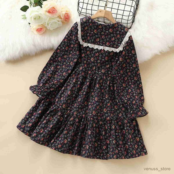 Vestidos da menina do bebê meninas vestidos para crianças roupas outono flor manga longa adolescentes escola traje vestido crianças vestidos 8 10 11 12 anos