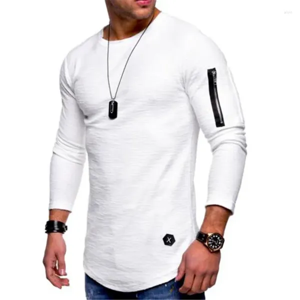 T-shirt da uomo estate 2023 maglietta da uomo felpa camicia Poleron Hombre maniche lunghe cuciture con cerniera che tocca il fondo casual streetwear