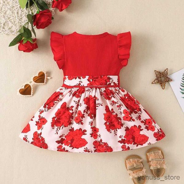 Mädchenkleider, Kleid für Kinder, Neugeborene, 6–36 Monate, Geburtstagsstil, Schmetterlingsärmel, niedliche Blumen-Prinzessin, formelle Kleider für Babys