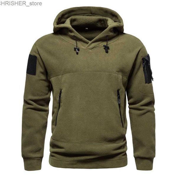 Jaquetas táticas outono inverno ao ar livre lã com capuz camisola masculina moletom militar tático quente hoodies solto casual roupas esportivas masculinas L231218