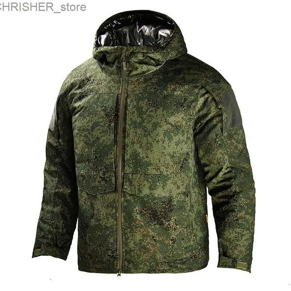 Giacche tattiche Parka invernale Giacche tattiche Militare US Army Abbigliamento mimetico Cappotto invernale caldo termico con cappuccio Giacca da uomo riflettente termicaL231218