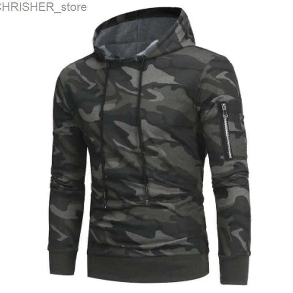 Jaquetas táticas masculinas nova moda camo camisola masculina impresso casual casaco com capuz fino ajuste pulôver hoodiel231218