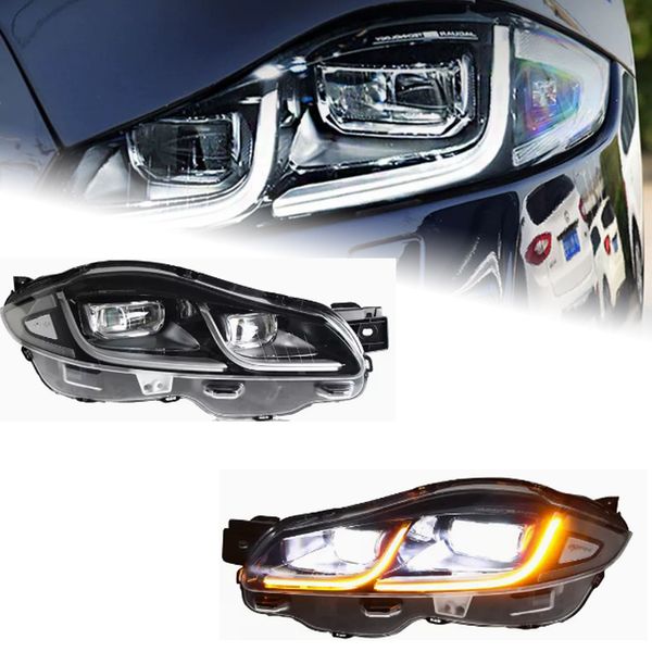 Car Styling Testa Della Lampada Per Jaguar XJL 2011-20 19 XJ XF XE LED Faro Angel Eye DRL LED Segnale di Svolta