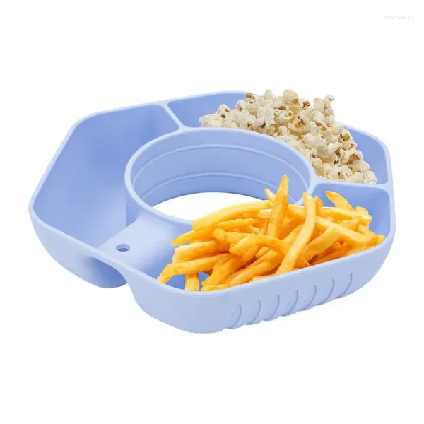 Piatti Bicchiere Vassoio Snack Vassoi Ciotole Per Bicchieri Con 3 Scomparti Divertenti Forniture Per Mangiare Escursionismo Auto Picnic A Casa