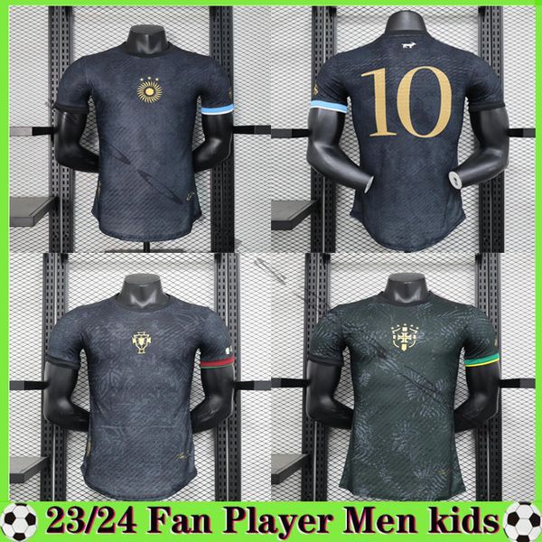 23 24 Fans Spieler Maradona Portugiesisch Brasilien Fußball Trikots 2023 2024 das Siu La Pulga Trikot spezielle Saka RICE schwarze Hemduniformen