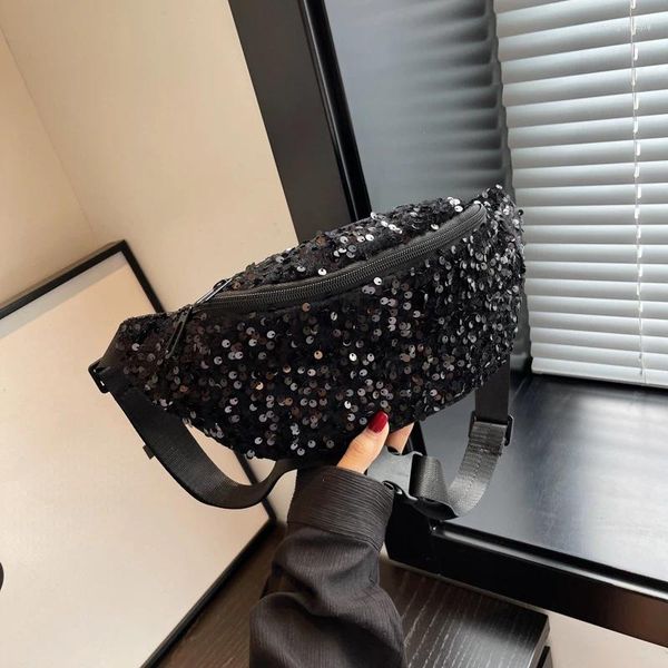 Taille Taschen Mädchen Tasche Nette Pailletten Fanny Pack Für Frauen Mode Brieftasche Handtasche Luxus Damen Brust Gürtel Kreuz Körper bum