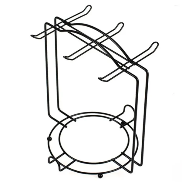 Armazenamento de cozinha 1 peça suporte de copo de ferro preto aço inoxidável café 6 copos antiferrugem pintura em spray chão pendurado