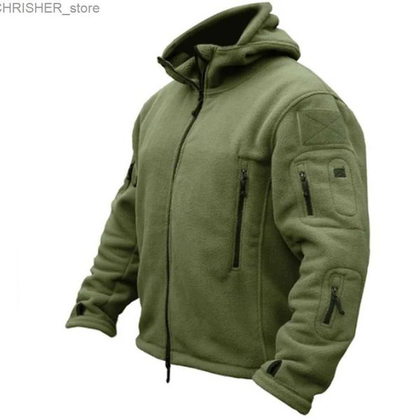 Giacche tattiche 2023 Nuova moda tattica Recon giacca in pile full zip esercito con cappuccio da uomo combattimento caldo casual felpa con cappuccio tuta sportiva L231218