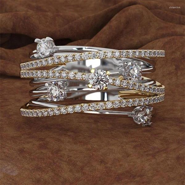 Кольца кластера 14 К 3 цвета Золотое кольцо с бриллиантом для женщин Топаз 1 драгоценный камень Bizuteria Anillos Серебро 925 Ювелирные изделия для помолвки