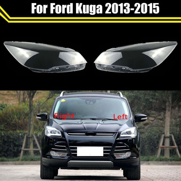 Tampas de luz automática para ford kuga 2013 2014 2015 capa transparente do farol do carro abajur caso da lâmpada lente vidro escudo luzes habitação