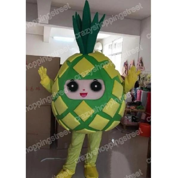 Costume da mascotte di ananas di Natale Abiti da personaggio dei cartoni animati Abiti da carnevale di Halloween Abiti da festa per adulti per feste di compleanno