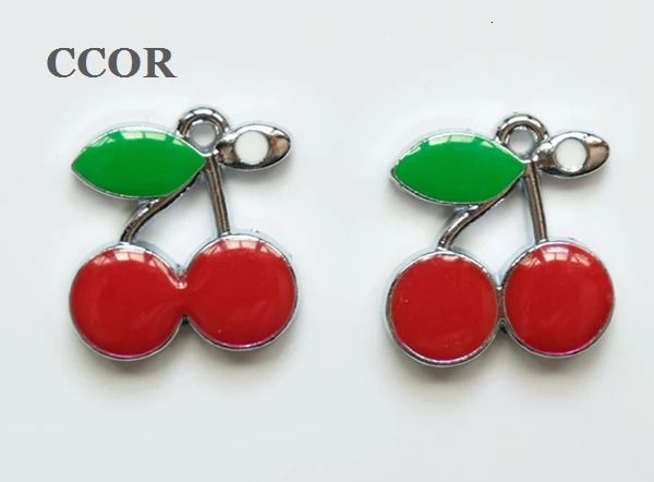 Collane con ciondolo 30-100 pezzi Pendenti pendenti in ciliegia rossa Collana fai da te Portachiavi Fit Strisce per telefono Braccialetti Cintura Tag 231218