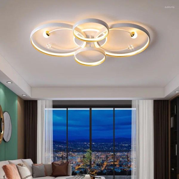 Потолочные светильники, современные светодиодные светильники с изменением цвета Candeeiro De Teto, лампа для гостиной и кухни