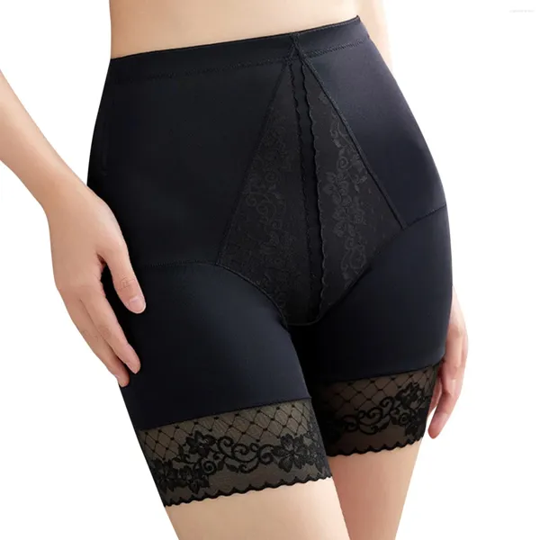 Mulheres Shapers Sem Costura Boyshorts Calcinha Cintura Alta Painel de Renda Sexy Lingerie Barriga Controle Bainha Barriga Mulheres BuLifter Shapewear