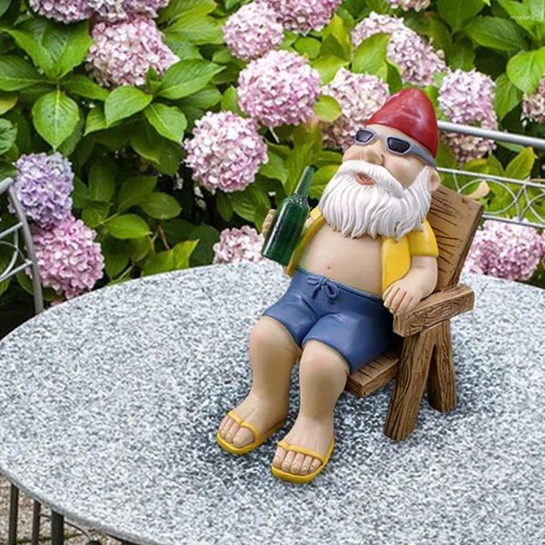 Decorações de jardim bonito santa ornamento resina gnome figura escultura para decoração ao ar livre resistente às intempéries quintal anão