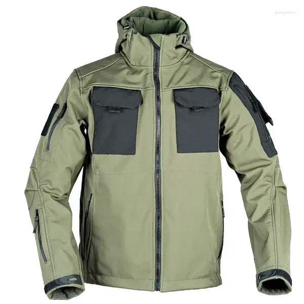 Herrenjacken Frühling und Herbst Taktischer Softshell-Mantel Windjacke Wasserdichte Outdoor-Jacke Combat