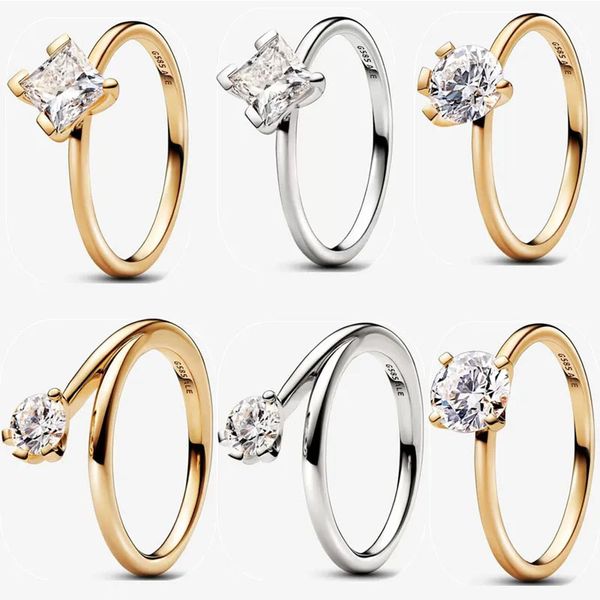 Designer Nuove fedi nuziali per le donne Regalo di fidanzamento Fai da te fit Pandoras Era Lunetta Anello con diamanti coltivati in laboratorio placcato oro 14k Moda Gioielli per feste di alta qualità