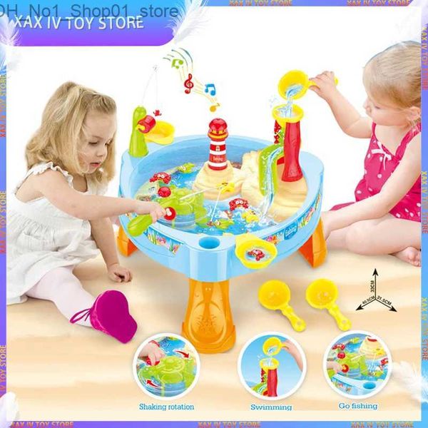 Classificação de aninhamento empilhamento brinquedos água circulando jogo de pesca jogo de tabuleiro conjunto de mesa de água brinquedos crianças brinquedos de pesca para fora ao ar livre quintal crianças idade 1-3 q231218