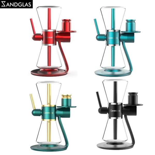 Gravidade Bongs Hookahs Água Fumar Tubos Reciclador Percolador 360 Graus Rotação Filtração Elétrico Original SandGlas Patenteado ZZ