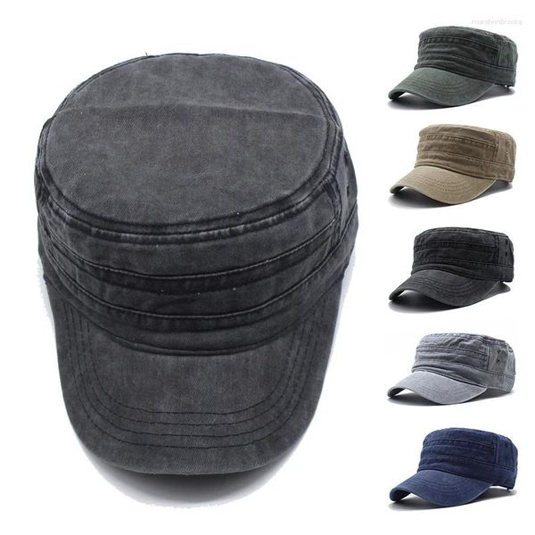 Berets homens mais grossos denim plana chapéu sólido boné para mulheres masculino lavado bonés ajustáveis chapéus militares unisex vintage sol