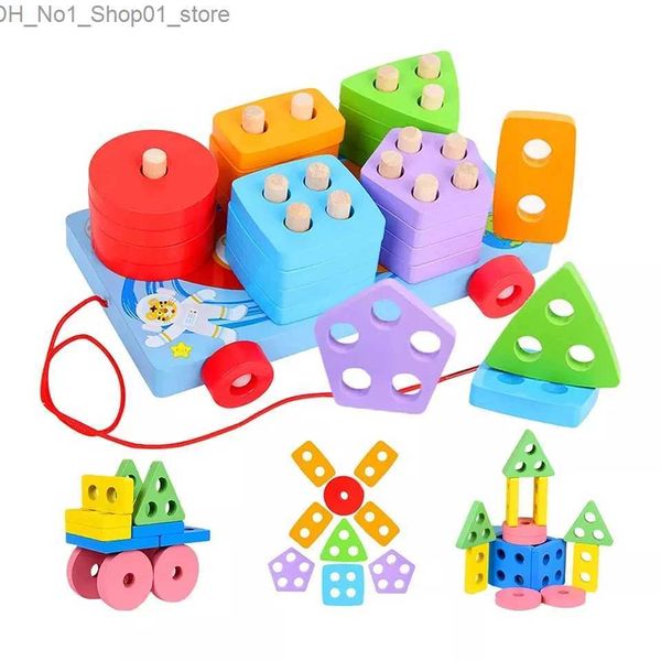 Classificação de brinquedos de empilhamento de aninhamento Classificação de madeira Brinquedos de empilhamento Montessori Brinquedos para 1 a 3 anos de idade Meninos Meninas Forma Blocos de reconhecimento de cores Jogos de tabuleiro para bebês Q231218