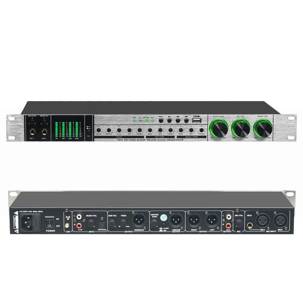Materiale Micwl X8 Digital Dj Ktv Lettore Karaoke Mixer Riverbero Echo Usb Stage Studio Processore di effetti audio