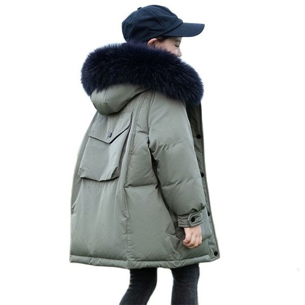 Jacken 2023 Winter Junge Kinder Weiße Ente Daunenjacke Echtpelz Mit Kapuze Jungen Parka Dicke Warme Teenager Mädchen Oberbekleidung Mantel Kinder Kleidung 231216