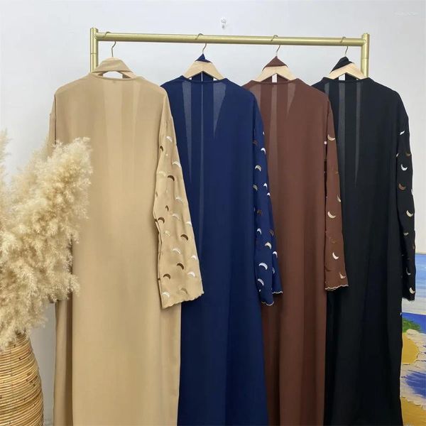 Roupas étnicas islâmicas abaya mulheres muçulmanas bordados de lua phnom penh manto ramadã peru kimono dubai kaftans marroquinos para mulheres