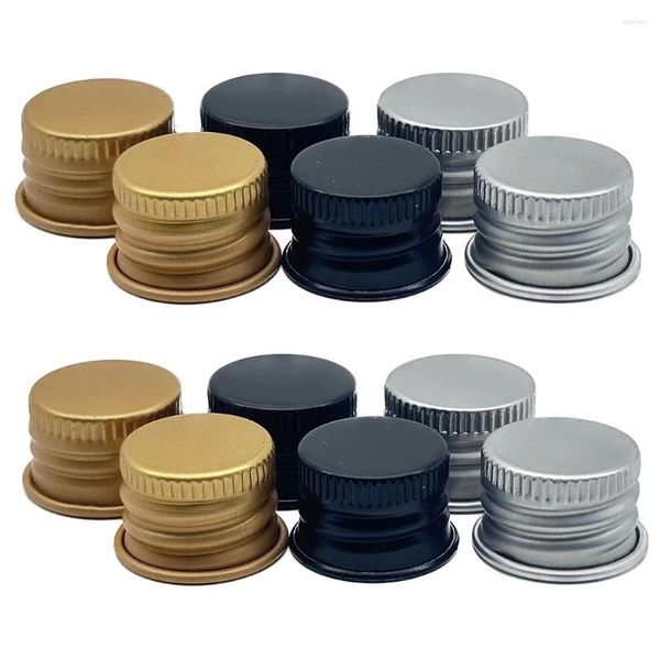 Storage Bottles 100PCS 18/410 20/410 Aluminium Lid/Aluminum Ropp Threaded Cap Gold Silver Screw Lids For Bottle Cosmetic Container